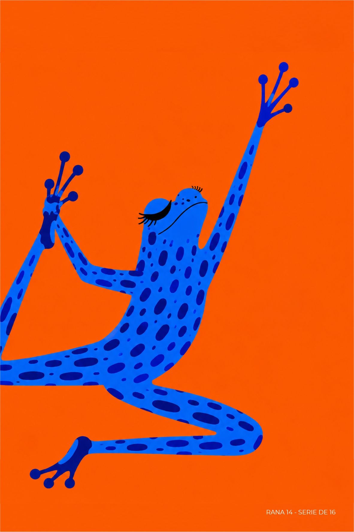 Frente de la postal Expansión, colección Ranas Azules